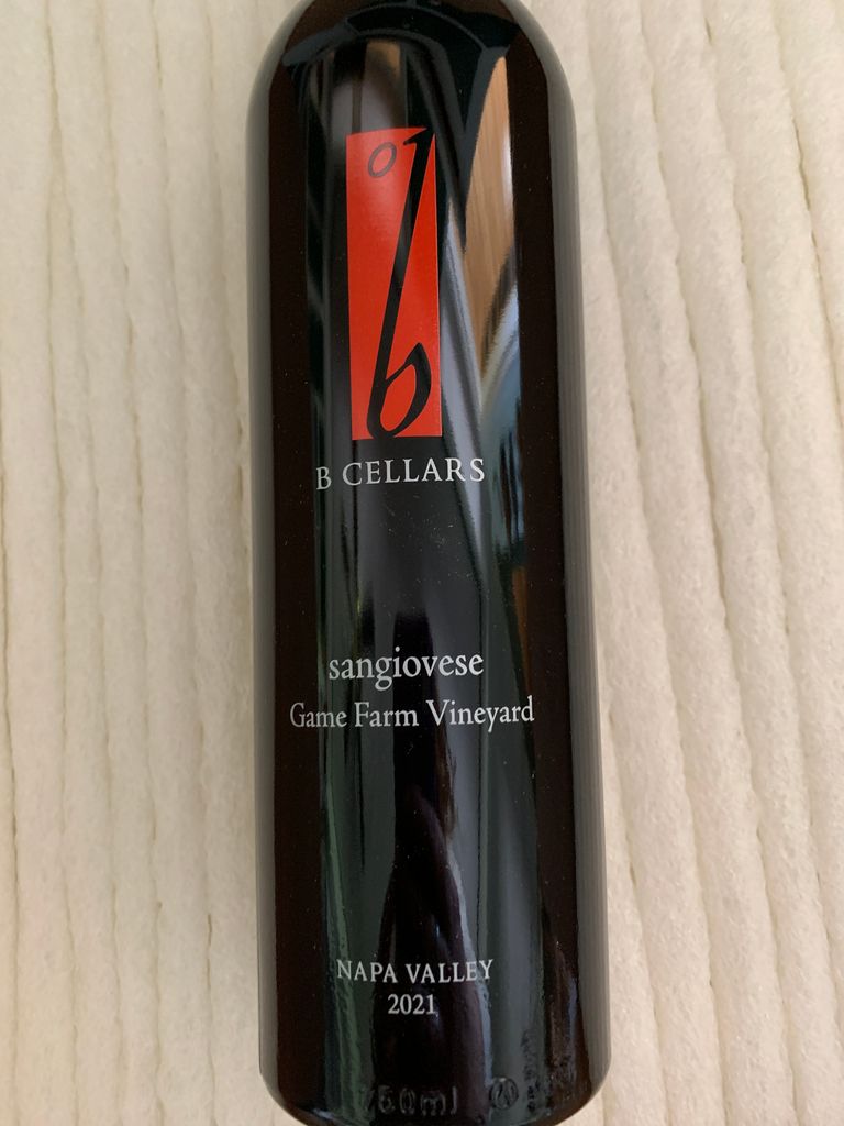 2021 B Cellars Sangiovese Game Farm Vineyard, USA, California, Napa