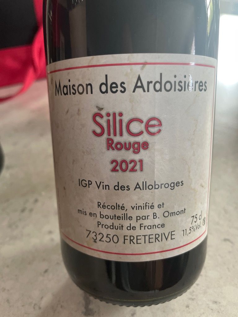 2021 Maison des Ardoisieres Vin des Allobroges Silice Rouge, France