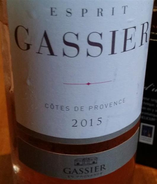 2015 Famille Gassier Côtes de Provence Esprit Gassier, France, Provence, Côtes de Provence