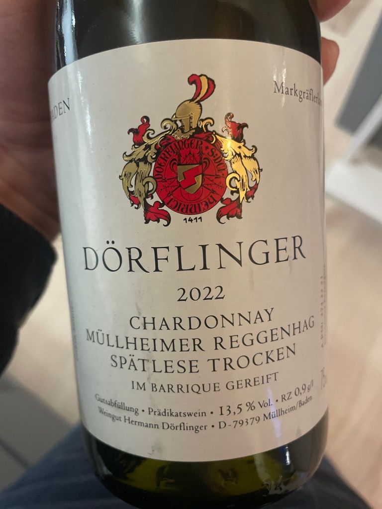 2023 Weingut Dörflinger Müllheimer Reggenhag Chardonnay Spätlese ...
