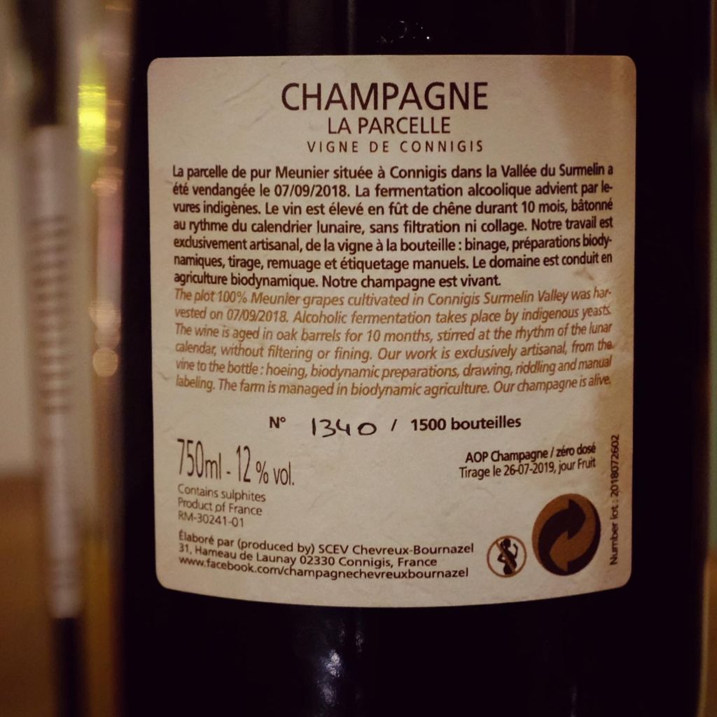 ワイン LA PARCELLE, Connigis 750ml 2018 Chevreux-Bournazel Champagne La Parcelle Connigis