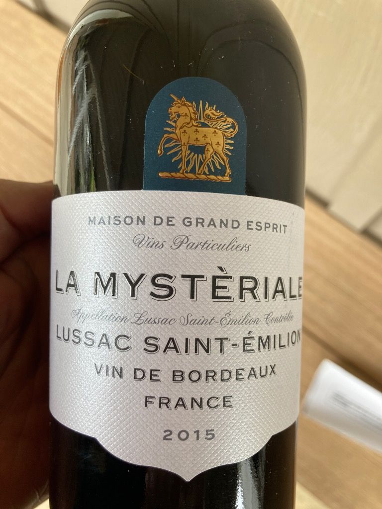 2015 Maison de Grand Esprit LussacSt. Émilion La Mysteriale, France