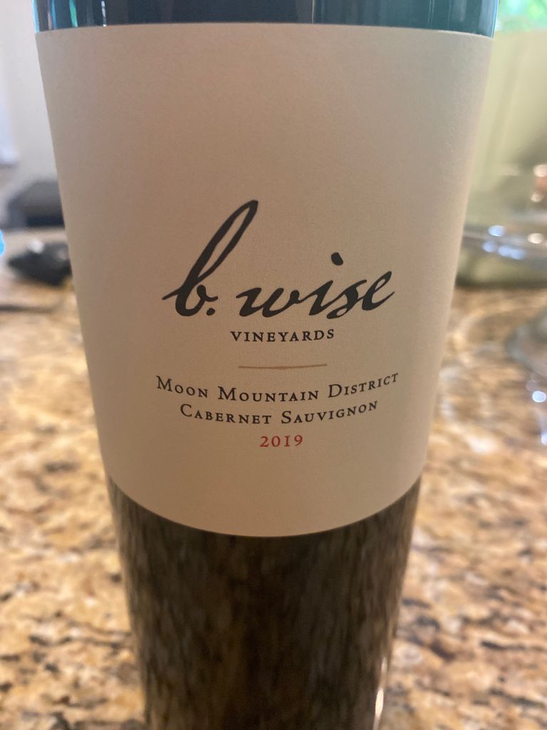 2019 B. Wise Vineyards Cabernet Sauvignon Moon Mountain District, USA ...