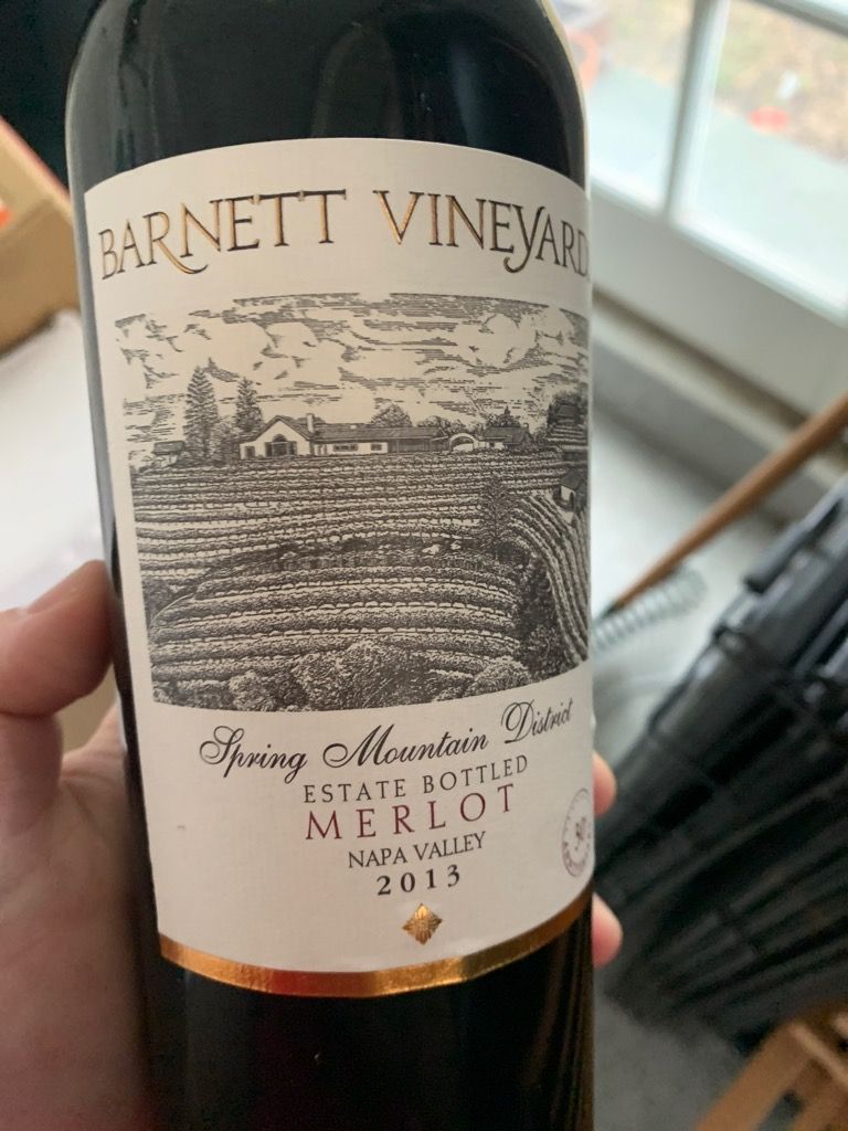 2013 Barnett Vineyards Merlot Spring Mountain District Usa California