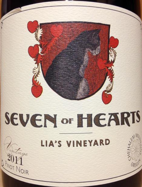 2011 Seven of Hearts Pinot Noir Lia’s Vineyard, USA, Oregon, Willamette