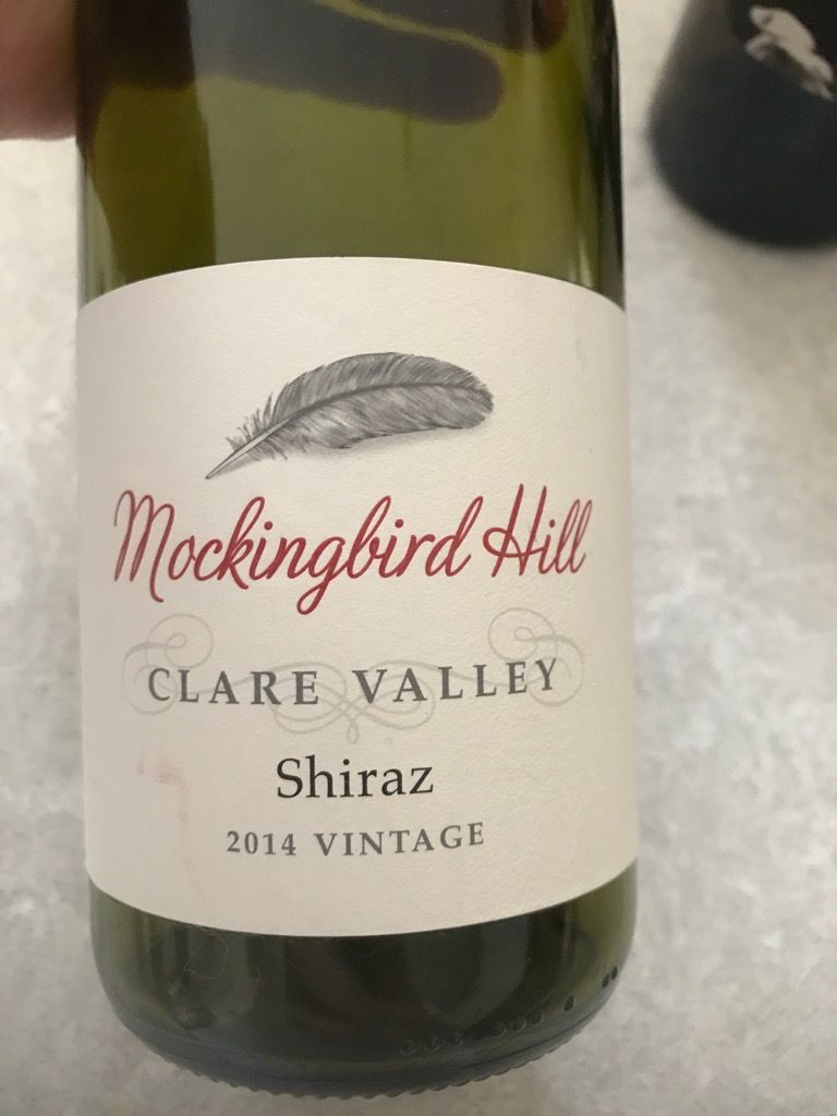 2014 Mockingbird Hill Winery Shiraz Clare Valley, Australia, South