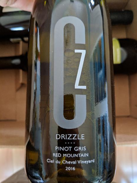 2016 Convergence Zone Cellars Pinot Gris Drizzle Ciel du Cheval ...