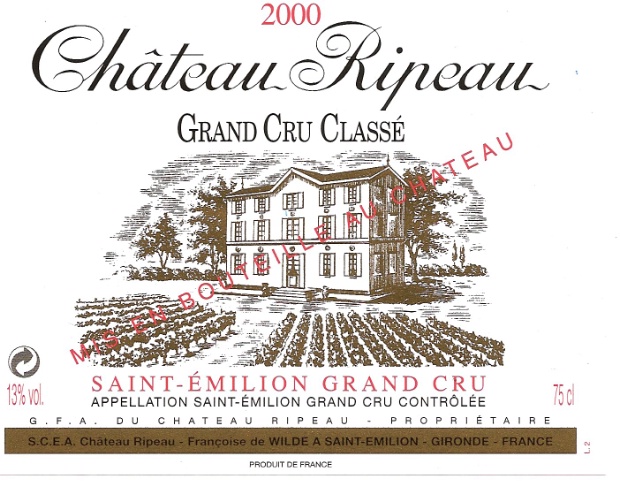 2000 Château Ripeau, France, Bordeaux, Libournais, St. Émilion Grand ...