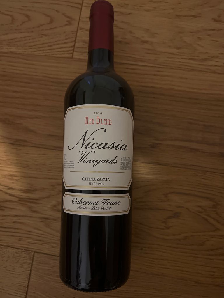 Bodega Catena Zapata Cabernet Franc Nicasia Vineyard Argentina Mendoza Valle De Uco