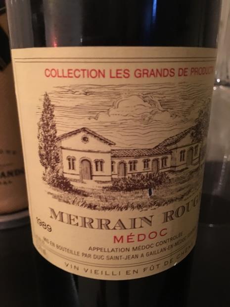 1989 Merrain Rouge, France, Bordeaux, Médoc - CellarTracker