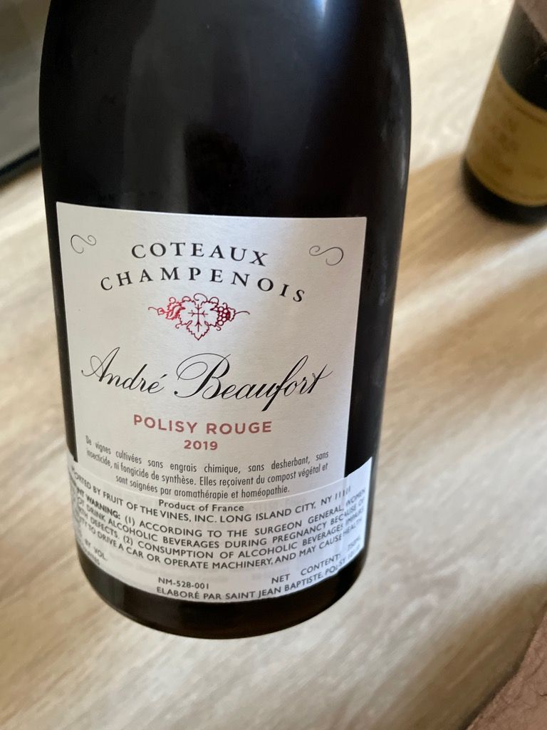 2019 André Beaufort Coteaux Champenois Polisy Rouge - CellarTracker