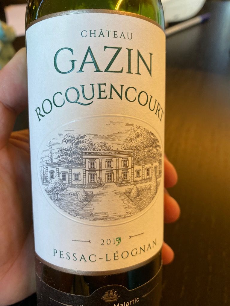 2019 Château Gazin Rocquencourt Blanc, France, Bordeaux, Graves, Pessac ...