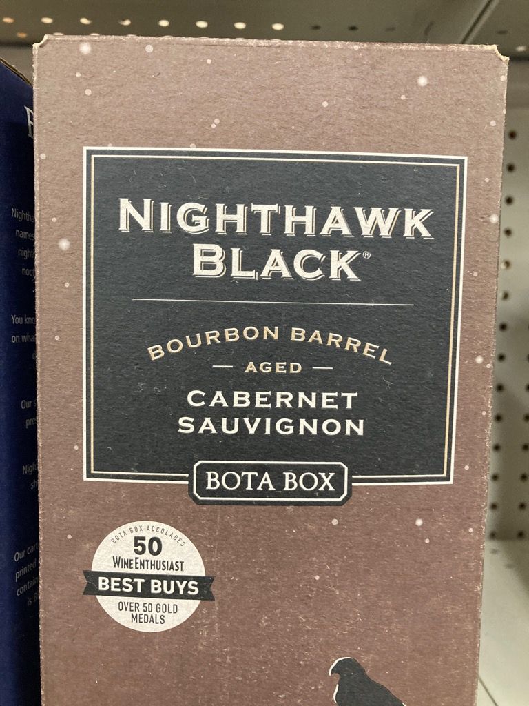 NV Bota Box Cabernet Sauvignon Nighthawk Black Bourbon Barrel Aged, USA ...