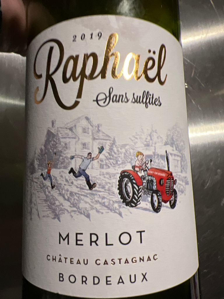 2021 Château Castagnac Merlot Raphaël Sans Sulphites, France, Bordeaux