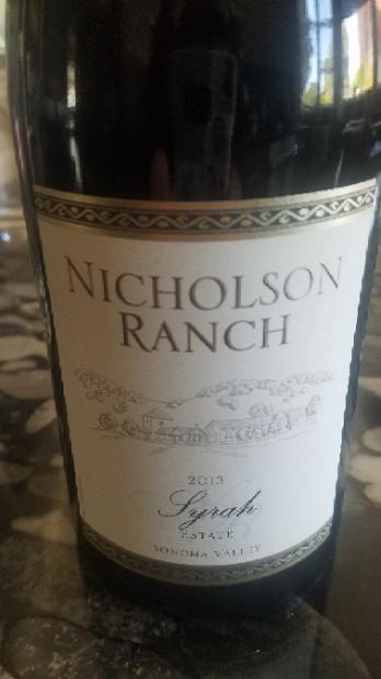 Nicholson Ranch Wine 2014 Nicholson Ranch Syrah, USA, California, Sonoma County, Sonoma ...