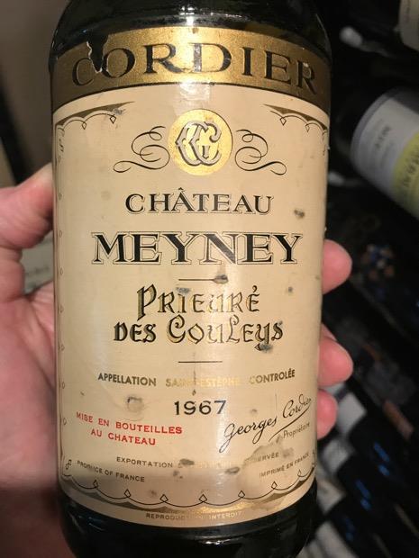 Château Meyney Prieuré des Couleys 1964 1967 Château Meyney
