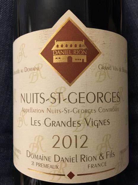 Daniel Rion 2012 Domaine Daniel Rion et Fils Nuits St. Georges Les Grandes Vignes ...