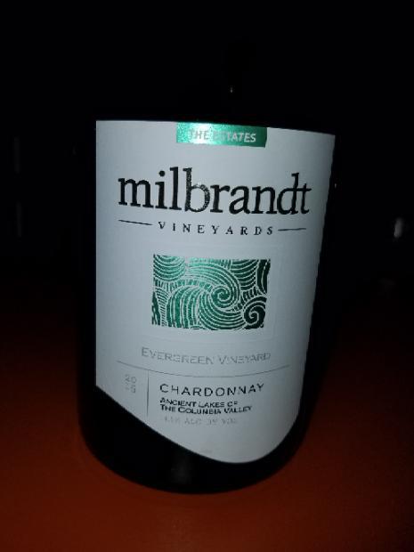 Milbrandt vineyards Chardonnay the estates evergreen glass 750ml (896280001048)