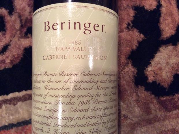 1985 Beringer Vineyards Cabernet Sauvignon Private Reserve 