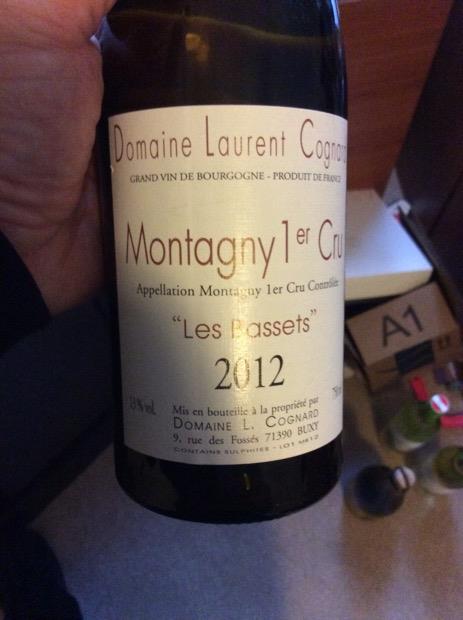 2011 Domaine Laurent Cognard Montagny 1er Cru Les Bassets - CellarTracker