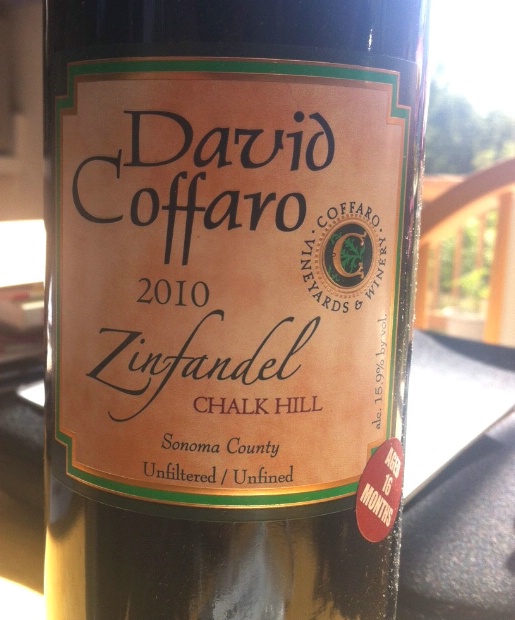 2010 David Coffaro Zinfandel, USA, California, Sonoma County, Chalk