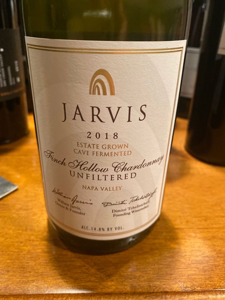 2018 Jarvis (California) Winery Chardonnay Unfiltered Finch Hollow