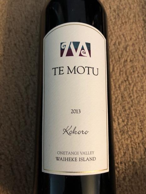 TE MOTU 2013 Kokoro 赤ワイン 2013 Te Motu Kokoro - CellarTracker