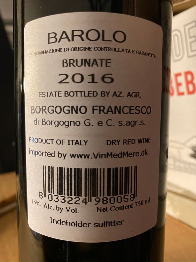 2016 Francesco Borgogno Barolo Brunate CellarTracker