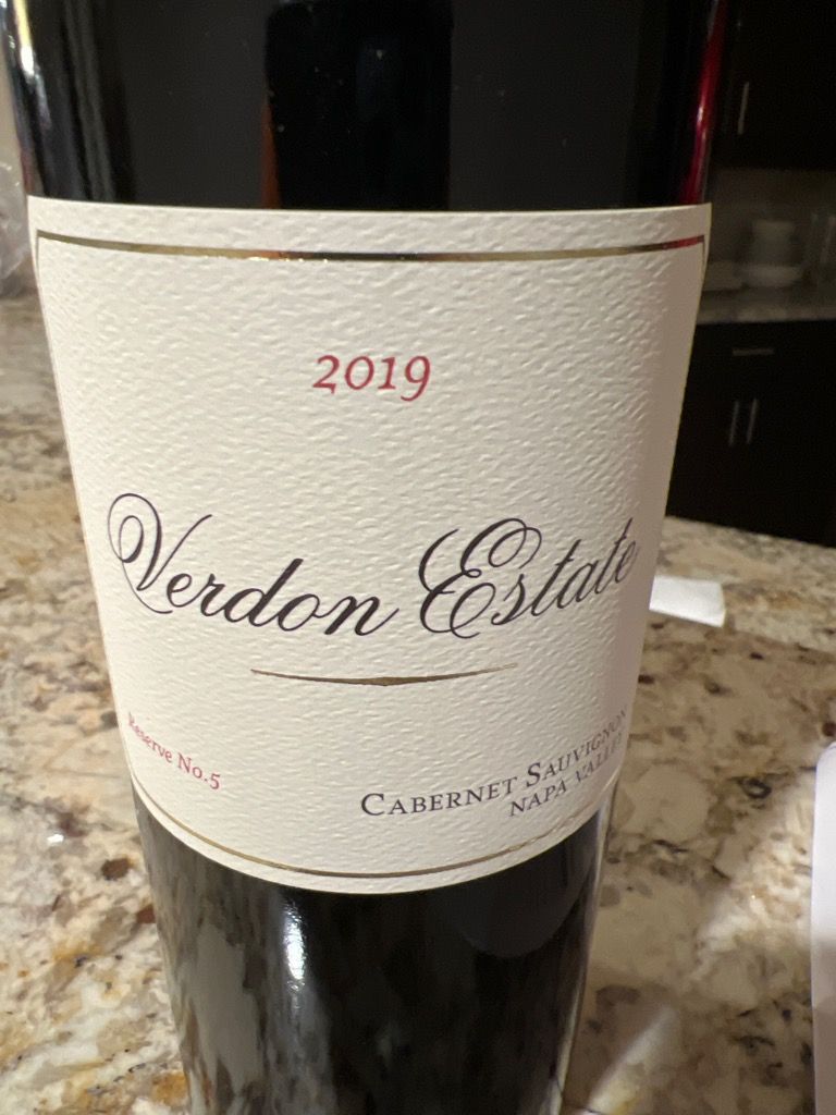 2019 Verdon Estate Sauvignon Reserve No. 5, USA, California