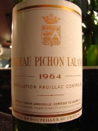 Château Pichon Longueville 1964 GCC de Pauillac Etiquette Wine label 