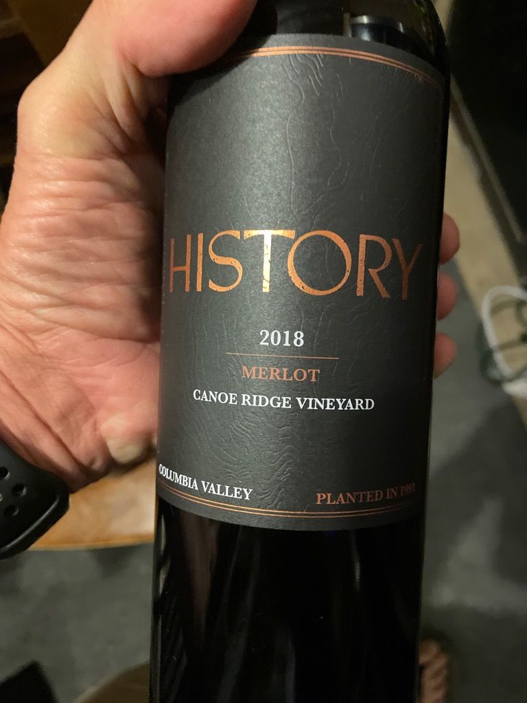 2018 History Merlot Canoe Ridge Vineyard, USA, Washington, Columbia ...