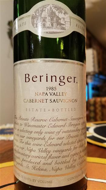 1986 Beringer Vineyards Cabernet Sauvignon Private Reserve