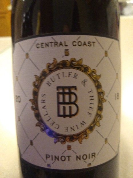 2018 Butler & Thief Wine Cellars Pinot Noir, USA, California, Central ...