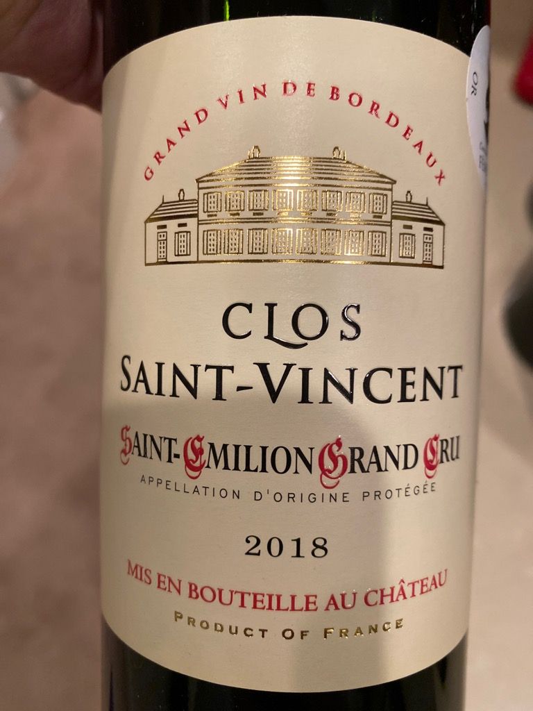 2018 Clos Saint-Vincent, France, Bordeaux, Libournais, St. Émilion ...