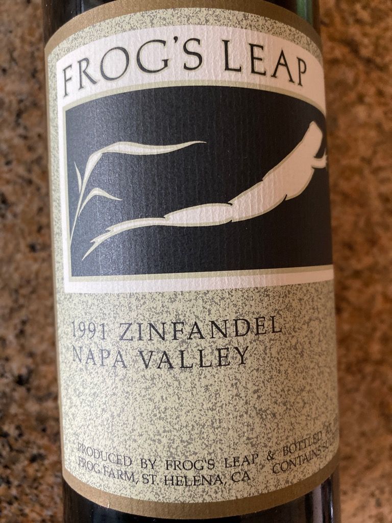 1991 Frog's Leap Zinfandel, USA, California, Napa Valley CellarTracker