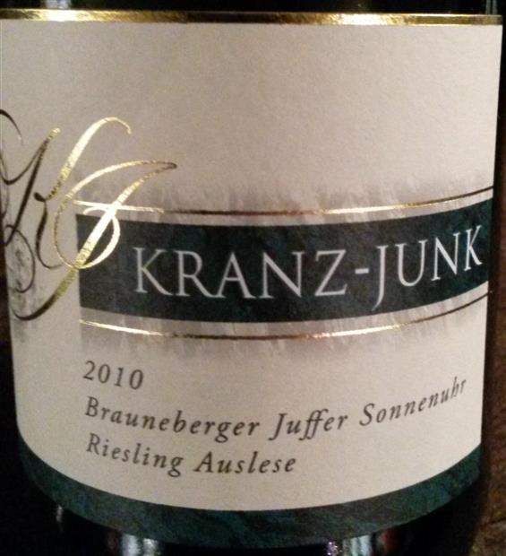2019 Weingut Kranz-Junk Brauneberger Juffer-Sonnenuhr Riesling Auslese ...