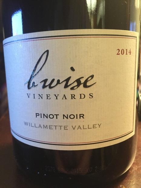 2014 B. Wise Vineyards Pinot Noir Willamette Valley, USA, Oregon ...