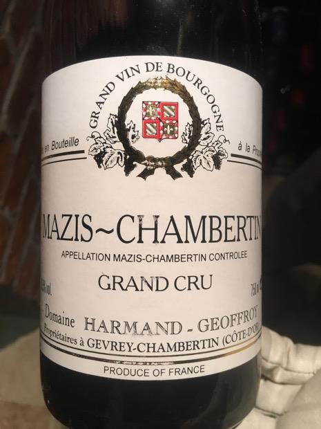 2016 Domaine Harmand-Geoffroy Mazis-Chambertin - CellarTracker