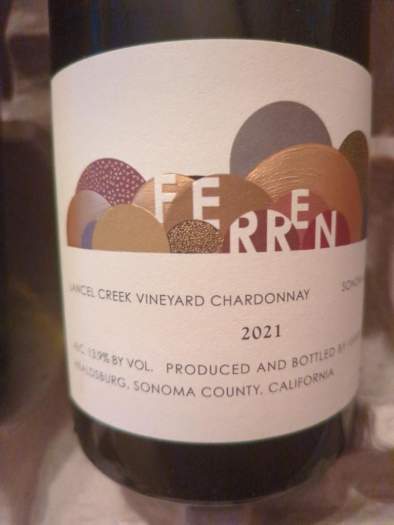 2021 Ferren Wines Chardonnay Lancel Creek Vineyard, USA, California ...