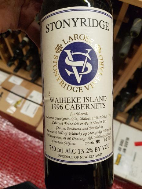 1996 Stonyridge Vineyard Larose - CellarTracker