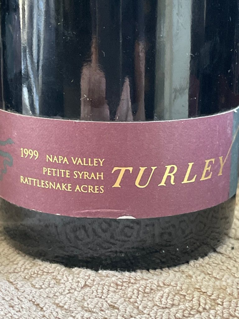 Turley 1999 赤ワイン 750ml 1999 Turley Petite Syrah Rattlesnake Acres - CellarTracker