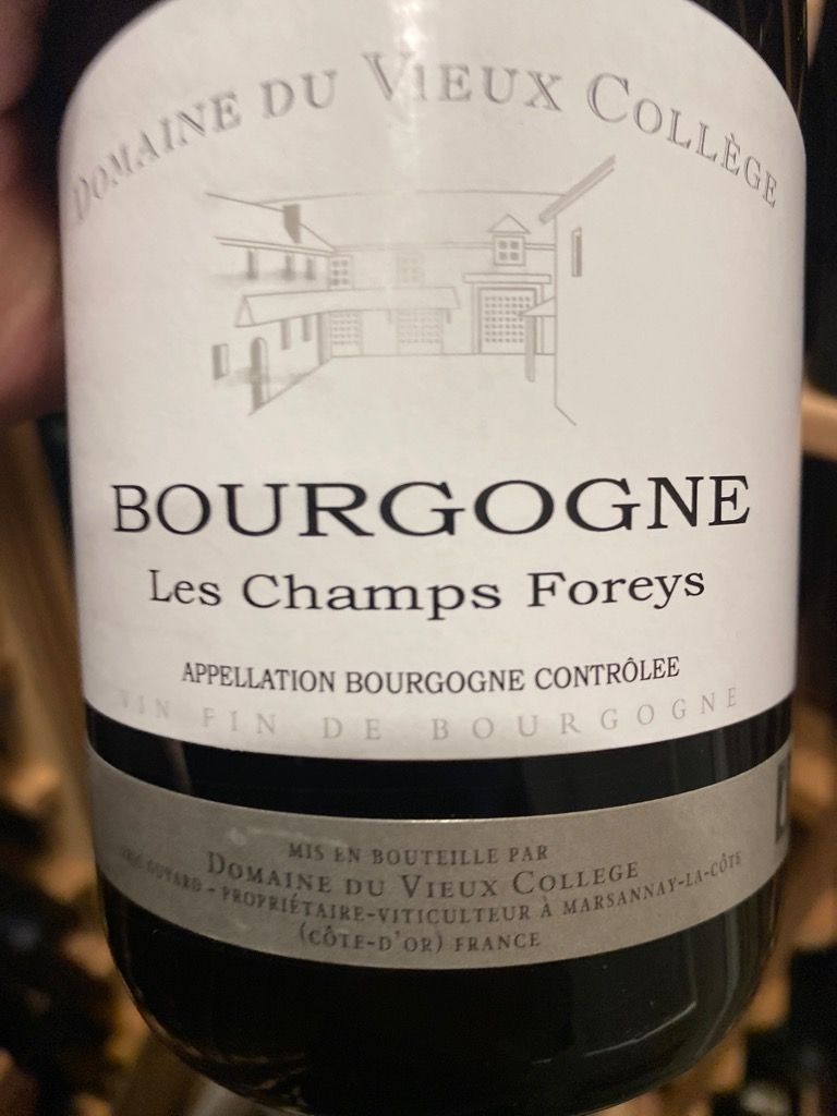 2019 Domaine du Vieux Collège Bourgogne Les Champs Foreys, France, Burgundy, Bourgogne