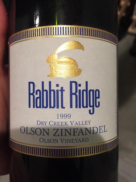 1998 Rabbit Ridge Zinfandel Olsen Vineyard, USA, California, Sonoma ...