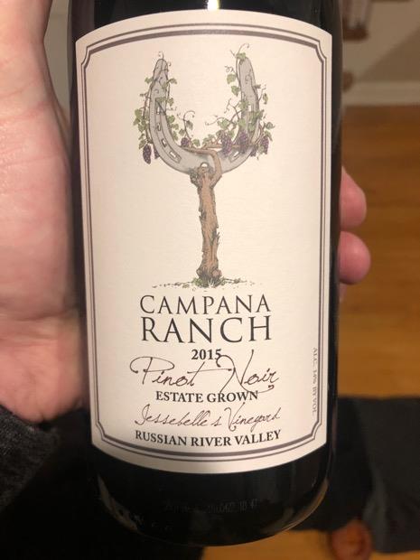 2016 Campana Ranch Pinot Noir Estate, USA, California, Sonoma County ...