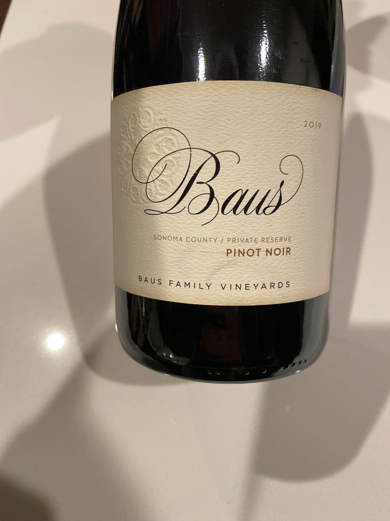 2020 Baus Family Pinot Noir Private Reserve - CellarTracker