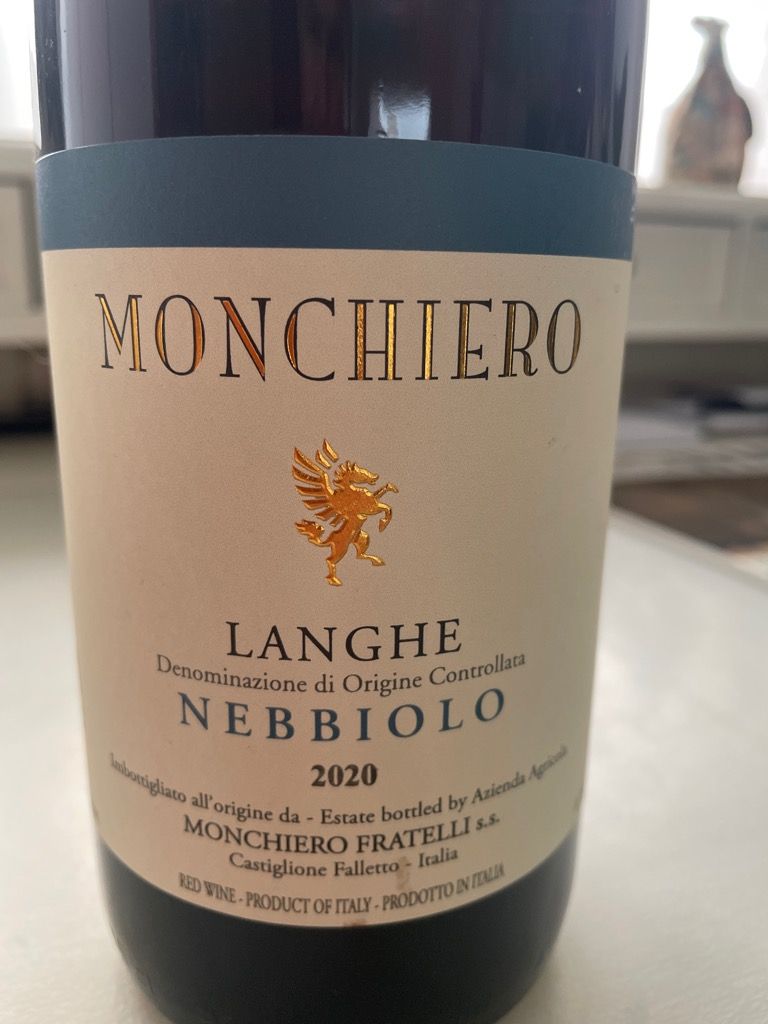 2020 Monchiero Langhe Nebbiolo, Italy, Piedmont, Langhe, Langhe DOC ...