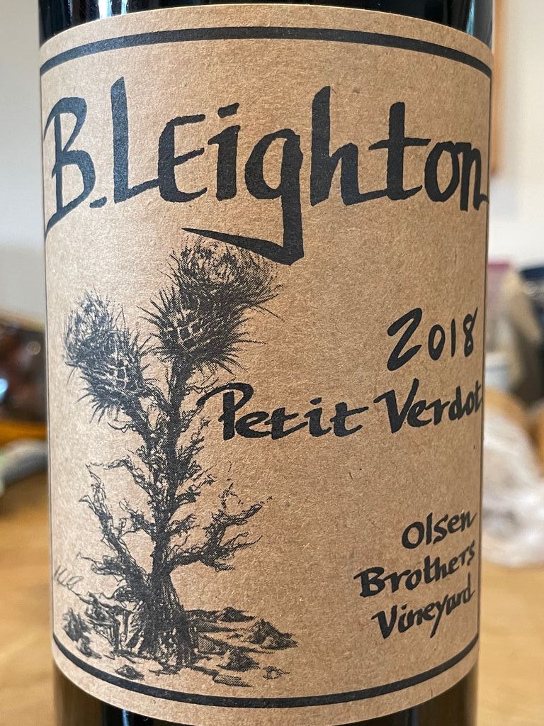 2018 B. Leighton Petit Verdot Olsen Brothers Vineyard, USA, Washington ...