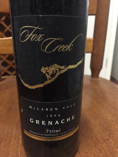 1996 Fox Creek Circle Barrel Selection Grenache Mourvedre