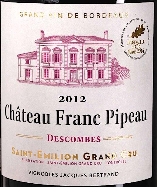 2012 Château Franc Pipeau, France, Bordeaux, Libournais, St. Émilion ...