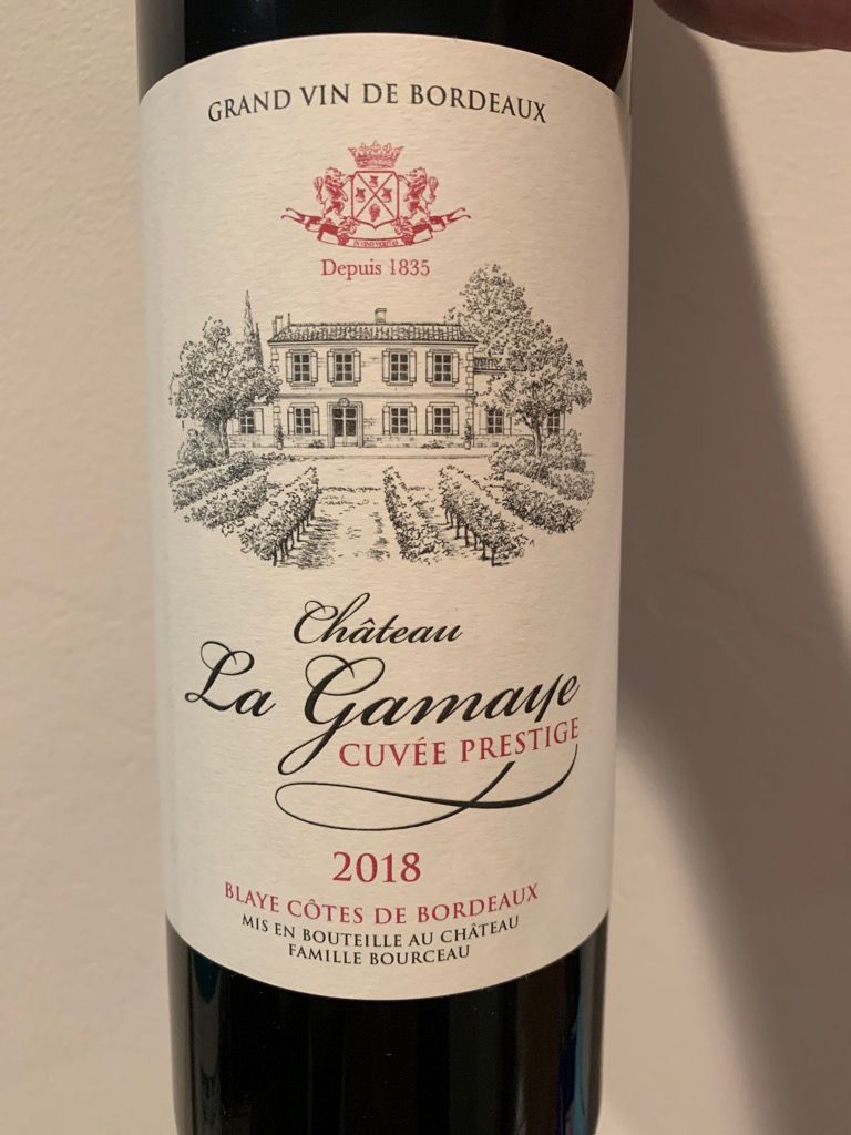 2018 Château La Gamaye Blaye Côtes de Bordeaux Cuvée Prestige, France
